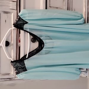 Sea green sheer shirt